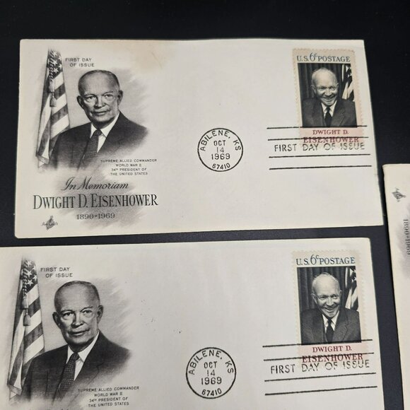 Dwight D. Eisenhower First Day Of Issue 6 Cent Memorial Covers From 1969 LI3022 - Picture 2 of 12